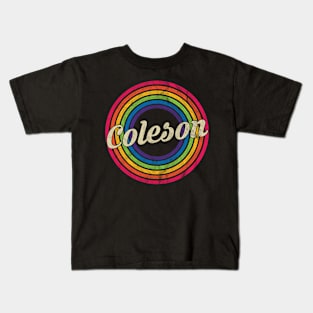 Coleson - Retro Rainbow Faded-Style Kids T-Shirt